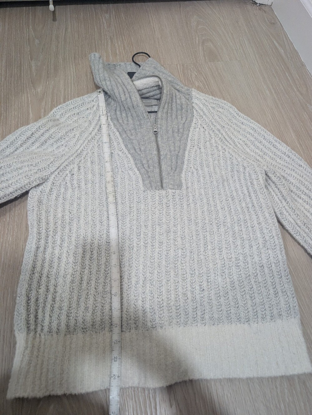 Everlane Grey Luxe Teddy Wool Oversized Half Zip Knit Sweater - Picture 13 of 16